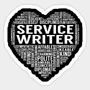 Service Writer Heart Sticker